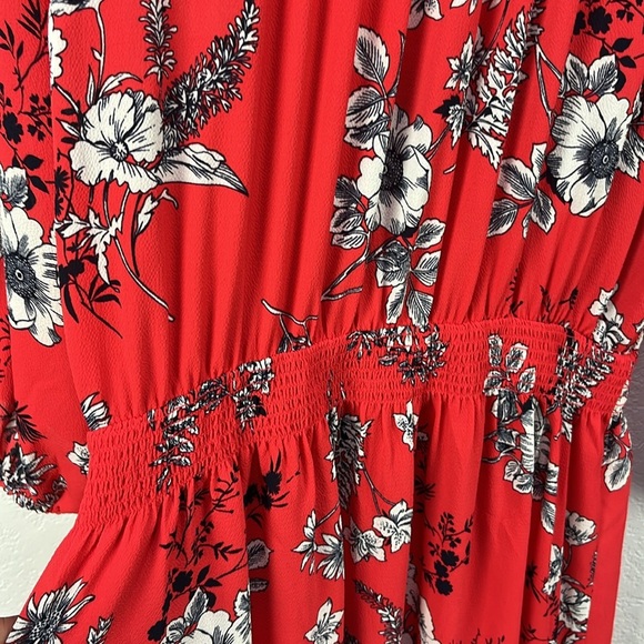 TALBOTS ORANGE ZINNIA/MULTI FIT AND FLARE NWT Petite Sz LP Floral Ruffle Hem - Picture 8 of 8